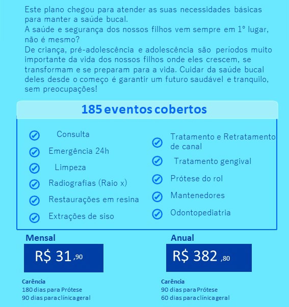 Dental Junior Cardápio Individual valor